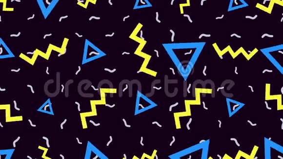 运动复古几何形状抽象背景视频的预览图