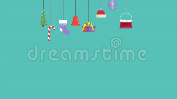 节日快乐带有装饰品的圣诞背景视频的预览图