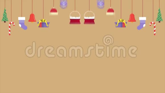 节日快乐带有装饰品的圣诞背景视频的预览图