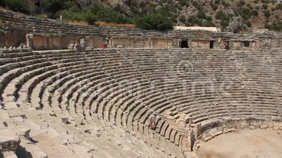 古希腊罗马圆形剧场迈拉老名土耳其德姆雷视频的预览图