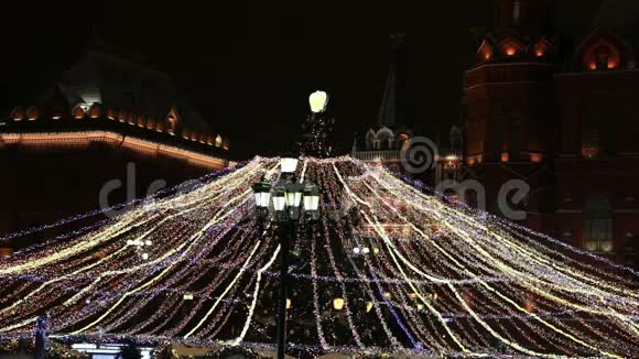 俄罗斯莫斯科的圣诞节和新年假期视频的预览图