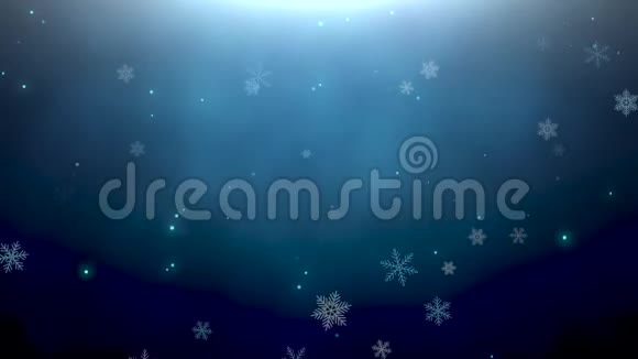 白色的雪花星星和抽象的波克粒子视频的预览图