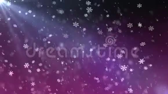 雪下光动画新质量通用动态彩色欢乐节日音乐视频的预览图