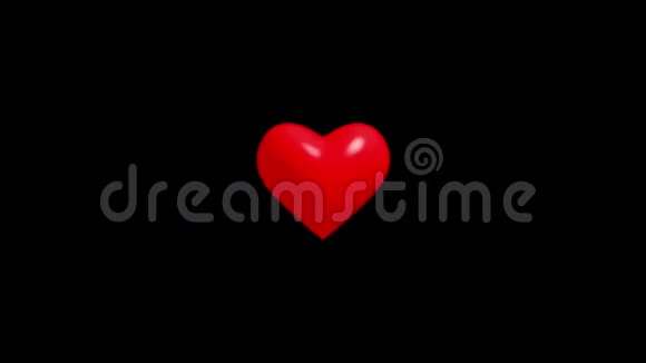 红色的心在黑色上视频的预览图