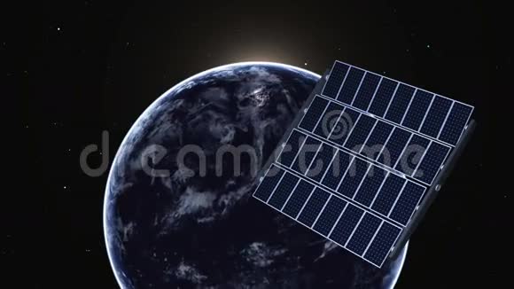 地球和太阳能电池板视频的预览图