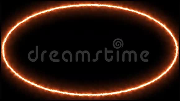 黑色背景下的火椭圆全框架视频的预览图
