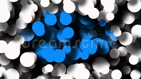 抽象的蓝色和白色圆圈在黑色上旋转视频的预览图