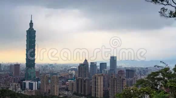 台北市日落天际线台湾视频的预览图