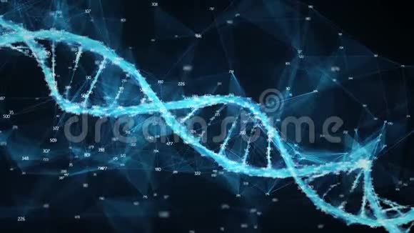 运动背景数字蓼DNA分子随机数环视频的预览图