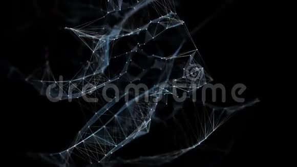 抽象运动数字屈膝多边形数据网络阿尔法Matte视频的预览图