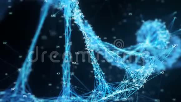 运动背景数字屈膝DNA分子随机数环视频的预览图