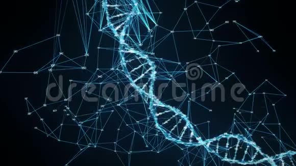 运动背景数字屈膝DNA分子随机数环视频的预览图