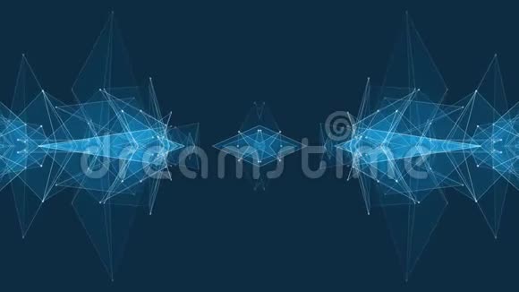 抽象对称蓝色凸面造型网亮云动画背景新质量动态技术运动视频的预览图