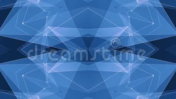 抽象对称蓝色凸点形状网络云动画背景新质量动态技术运动丰富多彩视频的预览图