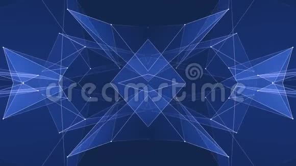 抽象对称蓝色凸面造型网亮云动画背景新质量动态技术运动视频的预览图