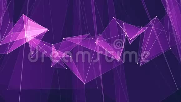 抽象紫极网连接云动画背景新质量动态技术运动彩色视频视频的预览图