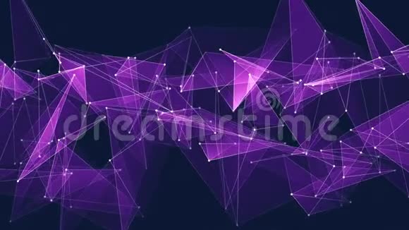 抽象紫极网连接云动画背景新质量动态技术运动彩色视频视频的预览图