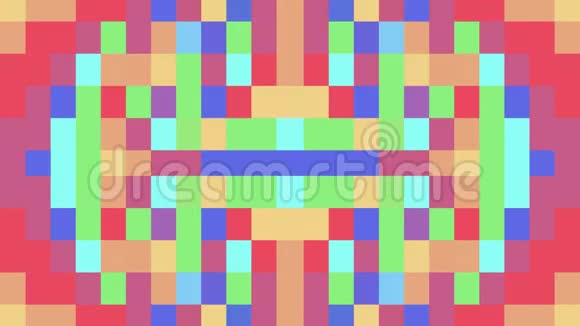 抽象像素块移动无缝环彩虹彩色动画新质量通用动态视频的预览图