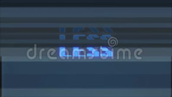 复古视频游戏LESS文字电脑电视故障干扰噪音屏幕动画无缝循环新品质视频的预览图