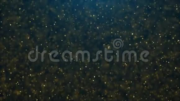 黄金颗粒天然漂浮的有机颗粒在美丽的放松背景上闪闪发光的粒子与波克视频的预览图