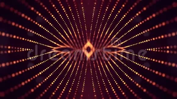 4k无缝三维动画作为科幻背景与辉光粒子和深度的场波克和光效应发光视频的预览图