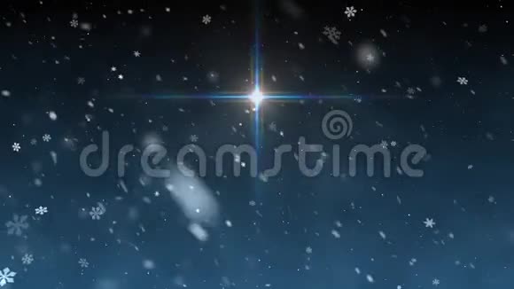 圣诞星轻雪降动画背景新品质环球动态缤纷欢乐视频的预览图