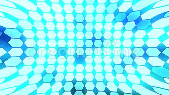 抽象六边形几何曲面回路视频的预览图