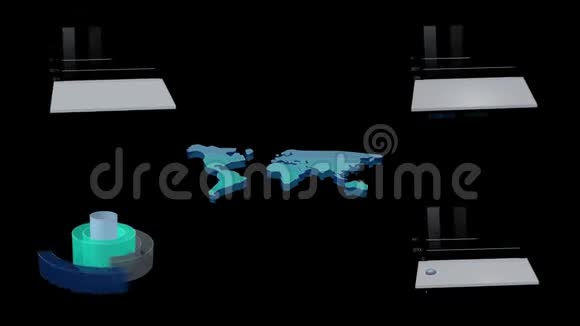 3D信息图形元素与阿尔法通道视频的预览图