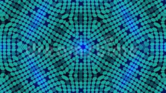 分形蓝色万花筒背景背景运动与分形设计迪斯科光谱灯音乐会现场灯泡视频的预览图