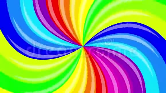 五颜六色的背景彩虹旋转螺旋视频的预览图
