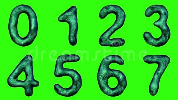 绿色背景下分离的蛇皮的字母表视频的预览图