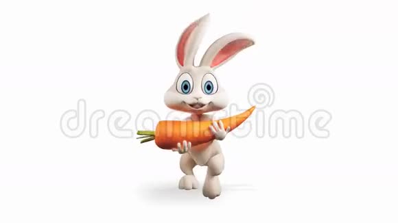 复活节兔子用胡萝卜跑步视频的预览图