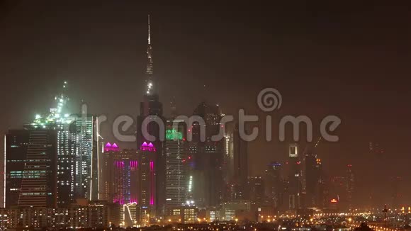 迪拜之夜阿拉伯联合酋长国视频的预览图