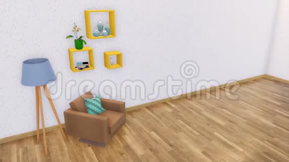 现代简约室内装3D复印空间视频的预览图