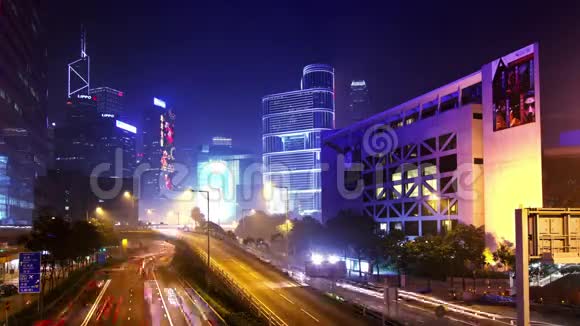 香港城市之夜时光视频的预览图