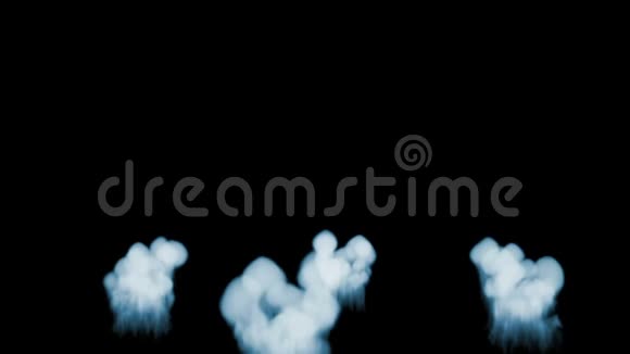 烟雾流的3D渲染在黑色背景上隔离背光准备合成视觉视频的预览图