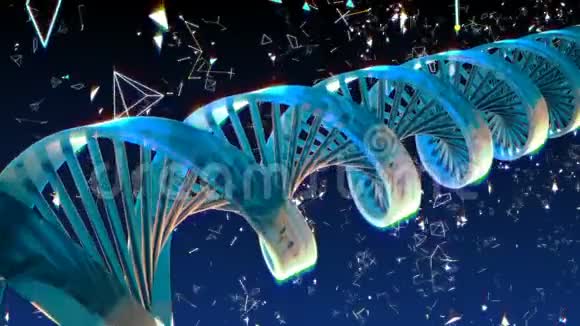 具有旋转抽象DNA的抽象循环背景视频的预览图