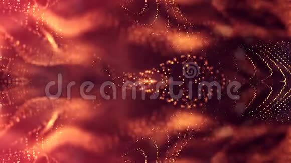 三维循环动画作为科幻背景的发光粒子的深度和波克赫的VJ循环视频的预览图