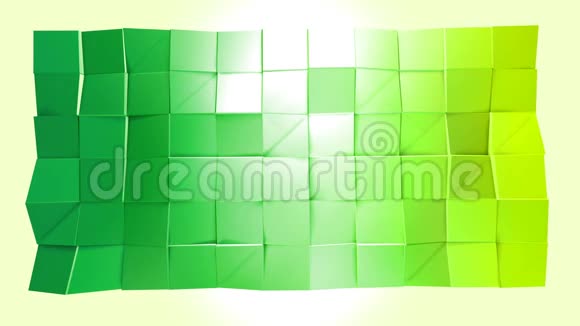 抽象低聚风格循环背景三维无缝动画在4K现代渐变颜色低聚绿色表面视频的预览图