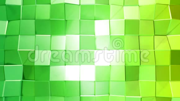 抽象低聚风格循环背景三维无缝动画在4K现代渐变颜色低聚绿色表面视频的预览图