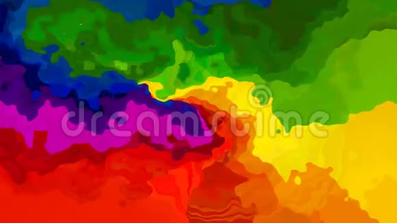 动画彩色背景无缝循环视频水彩效果彩虹全彩色理论视频的预览图