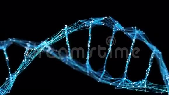 抽象运动背景数字屈膝DNA分子4k环Matte视频的预览图