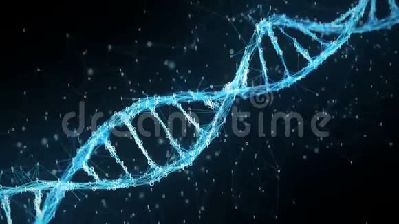 抽象运动背景数字双叉神经DNA分子4k环视频的预览图