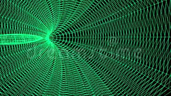 网格网隧道抽象绘图多边形软移动无缝环运动图形动画背景新质量视频的预览图