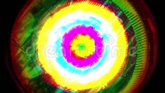 动感旋转抽象画彩虹无缝回转动画新品质艺术欢乐多彩动感视频的预览图