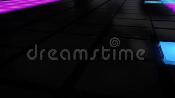 五颜六色的迪斯科夜总会舞池墙发光网格背景vj循环视频的预览图