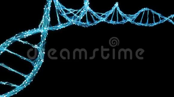 抽象运动背景数字屈膝DNA分子4k环Matte视频的预览图