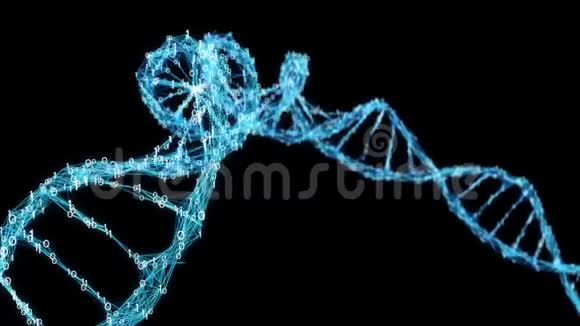 运动背景数字双旋体DNA分子AlphaMatte4k环视频的预览图