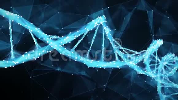 运动背景数字蓼DNA分子4k环视频的预览图