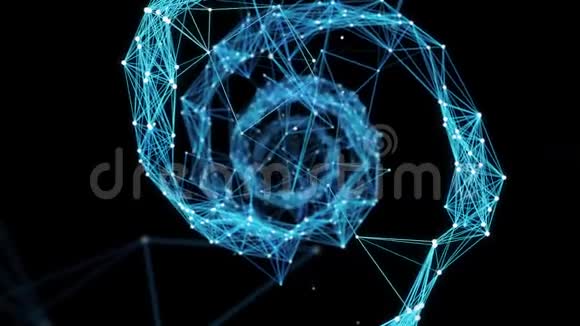 抽象运动背景数字劳力士DNA螺旋4k循环阿尔法Matte视频的预览图